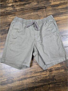Vans Range Elastic Relaxed Fit Shorts Mens Medium Olive Green Cotton Chino